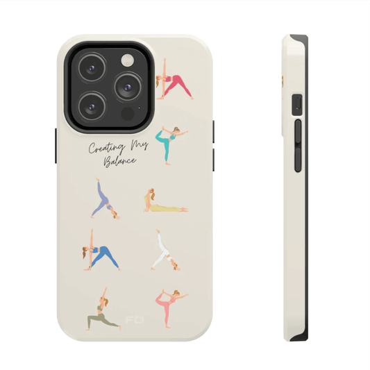 Yoga Poses Tough Case for iPhone with Wireless Charging.