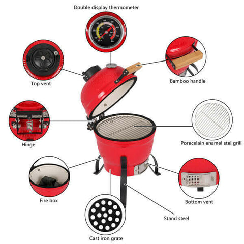 13inch Round Ceramic Charcoal Grill.