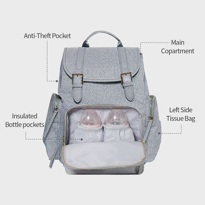 Fashion Tweed Baby Diaper Bag Backpack
