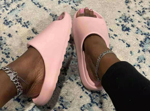 Cloud Pillow Slippers for Women - Pink Shower Shoes for College Dorm.