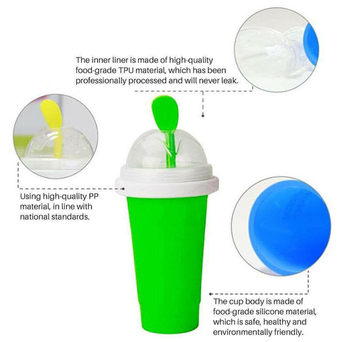 Slushy Maker Portable Travel Ice Cup Homemade Freeze Drinks Cup.