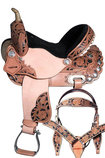 Premium Leather Western Kids Horse Saddle Size 10" to 13"