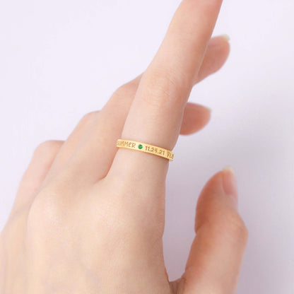 New Mom Ring, First Time Mother Gift, Baby Name Ring