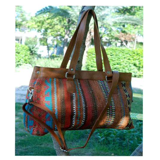 Kilim Leather Hoki Bag.