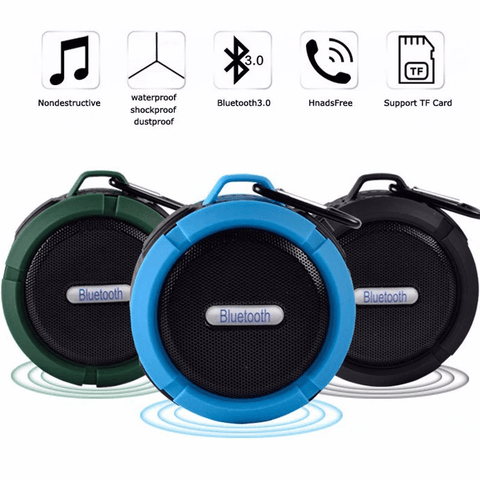 Mini Portable Waterproof Bluetooth Speaker with Suction Cup.