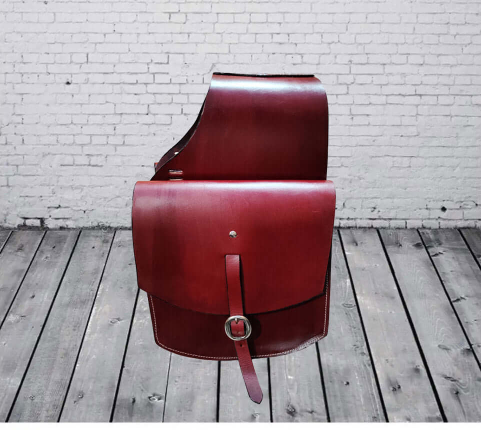 Cowhide Leather Western Saddle Bag: Trail Riding Gear Horse Riding