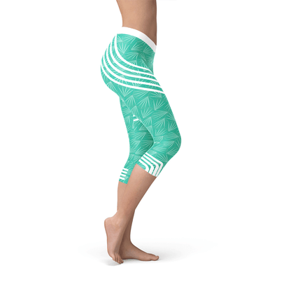 Turquoise Sports Capri Leggings.