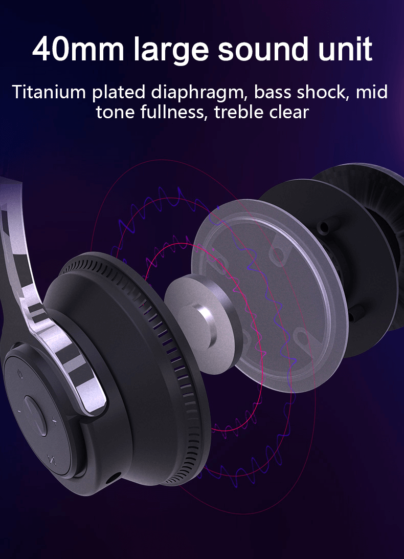 Colorful LED Lights Bluetooth Headphone Bass Wireless Earphones