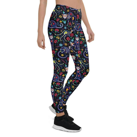 Womens Sugar Skull Cat Leggings.