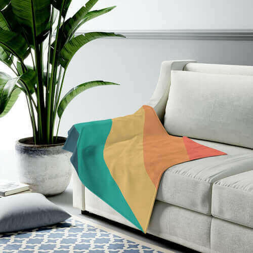 Diagonal Stripes Plush Blanket Throw.