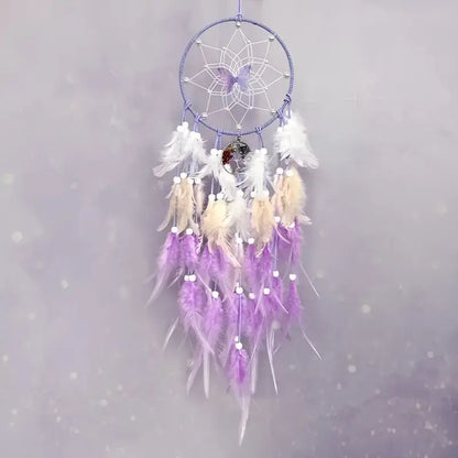 Fairy Butterfly Dream Catcher with Feathers