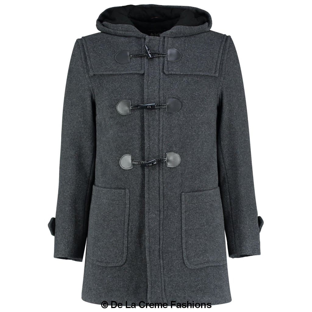 CLAREMONT - Mens Wool Blend Hooded Duffle Coat