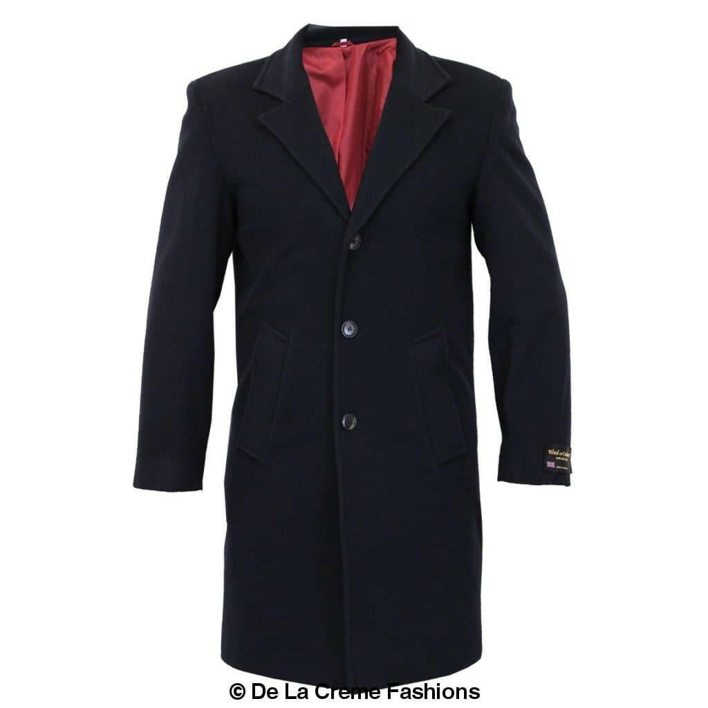 De La Creme MAN - Wool & Cashmere Blend Formal Security Overcoat.