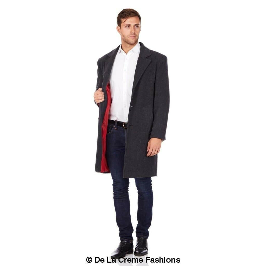 De La Creme MAN - Wool & Cashmere Blend Formal Security Overcoat.