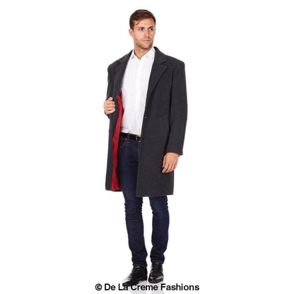 De La Creme MAN - Wool & Cashmere Blend Formal Security Overcoat.