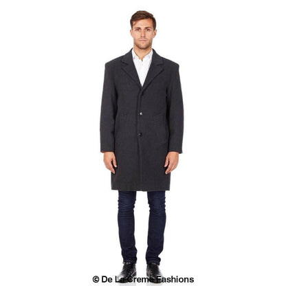 De La Creme MAN - Wool & Cashmere Blend Formal Security Overcoat.