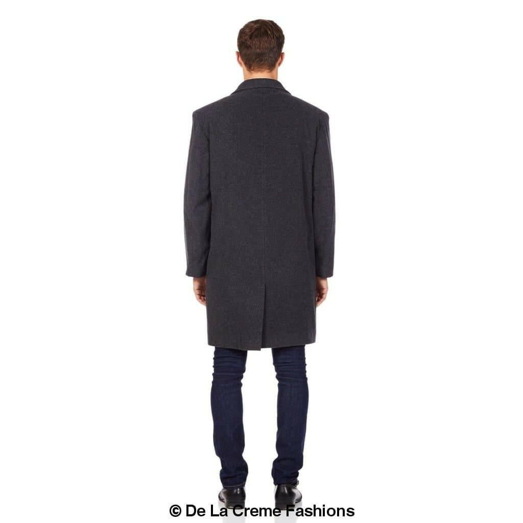 De La Creme MAN - Wool & Cashmere Blend Formal Security Overcoat.