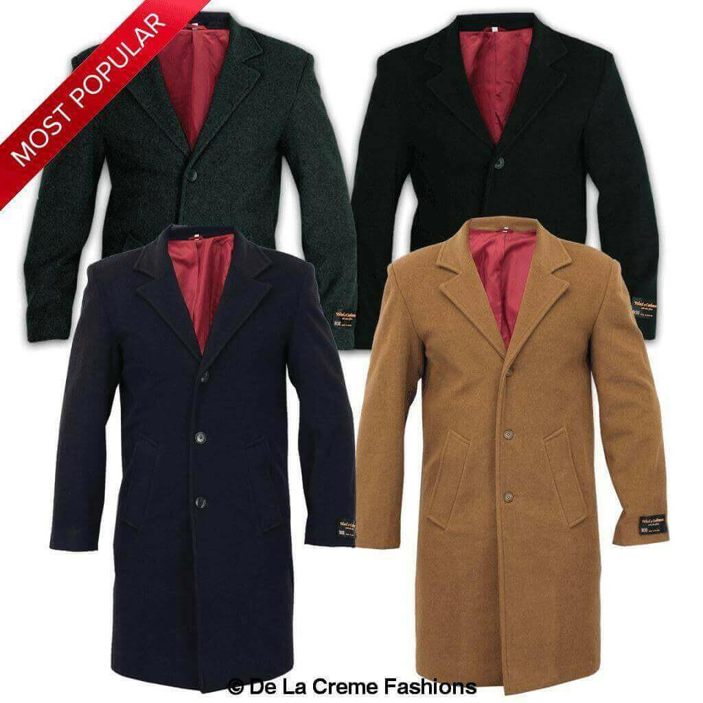 De La Creme MAN - Wool & Cashmere Blend Formal Security Overcoat.