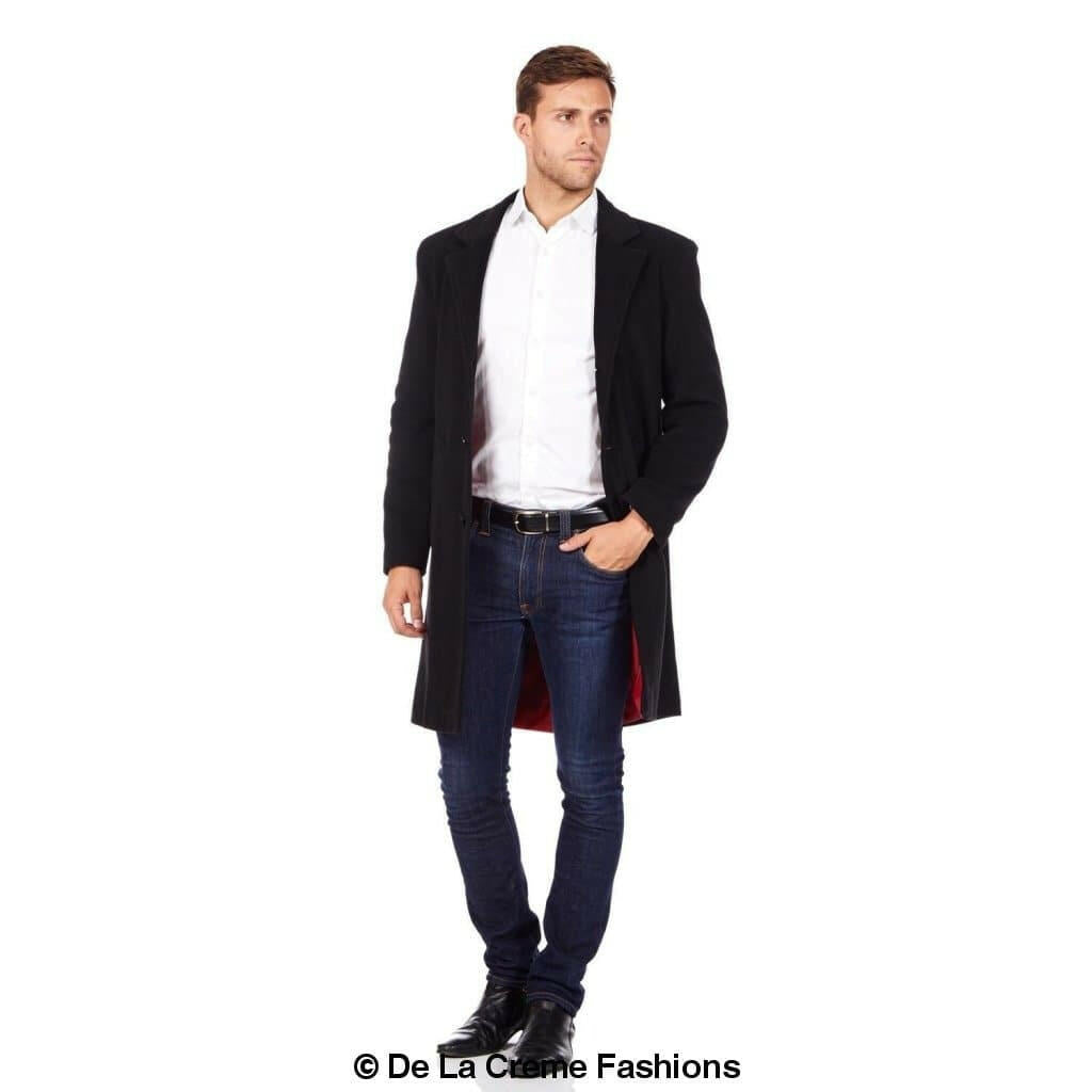 De La Creme MAN - Wool & Cashmere Blend Formal Security Overcoat.