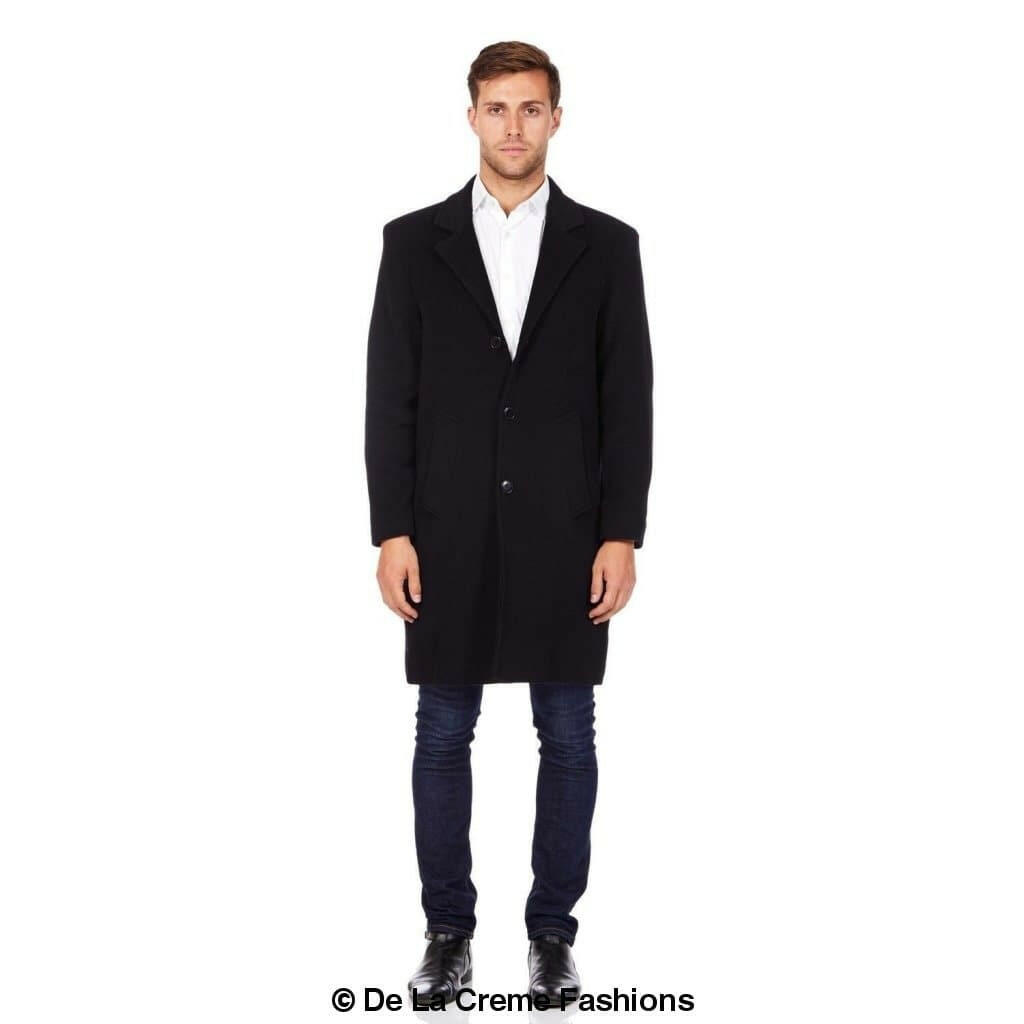 De La Creme MAN - Wool & Cashmere Blend Formal Security Overcoat.