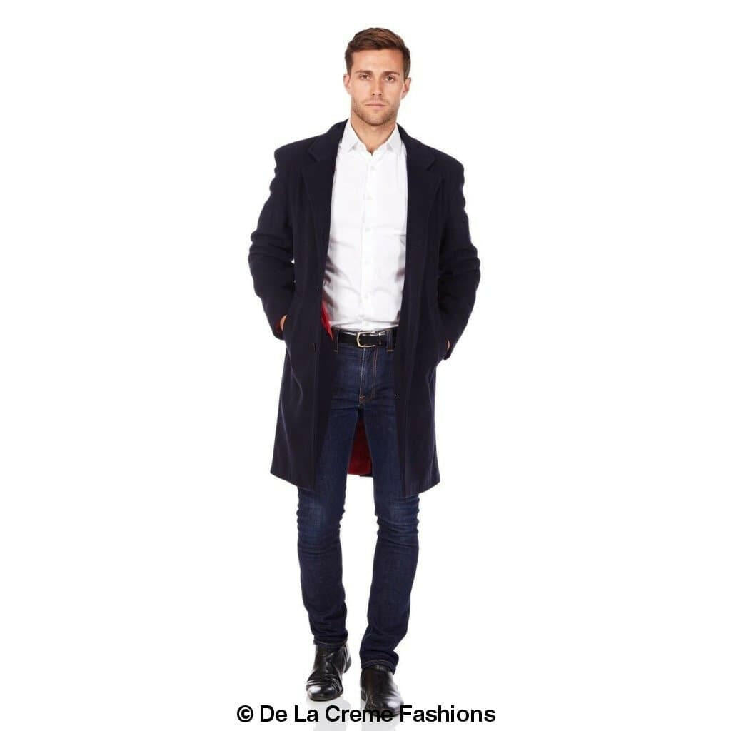 De La Creme MAN - Wool & Cashmere Blend Formal Security Overcoat.