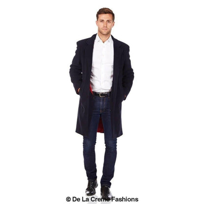 De La Creme MAN - Wool & Cashmere Blend Formal Security Overcoat.