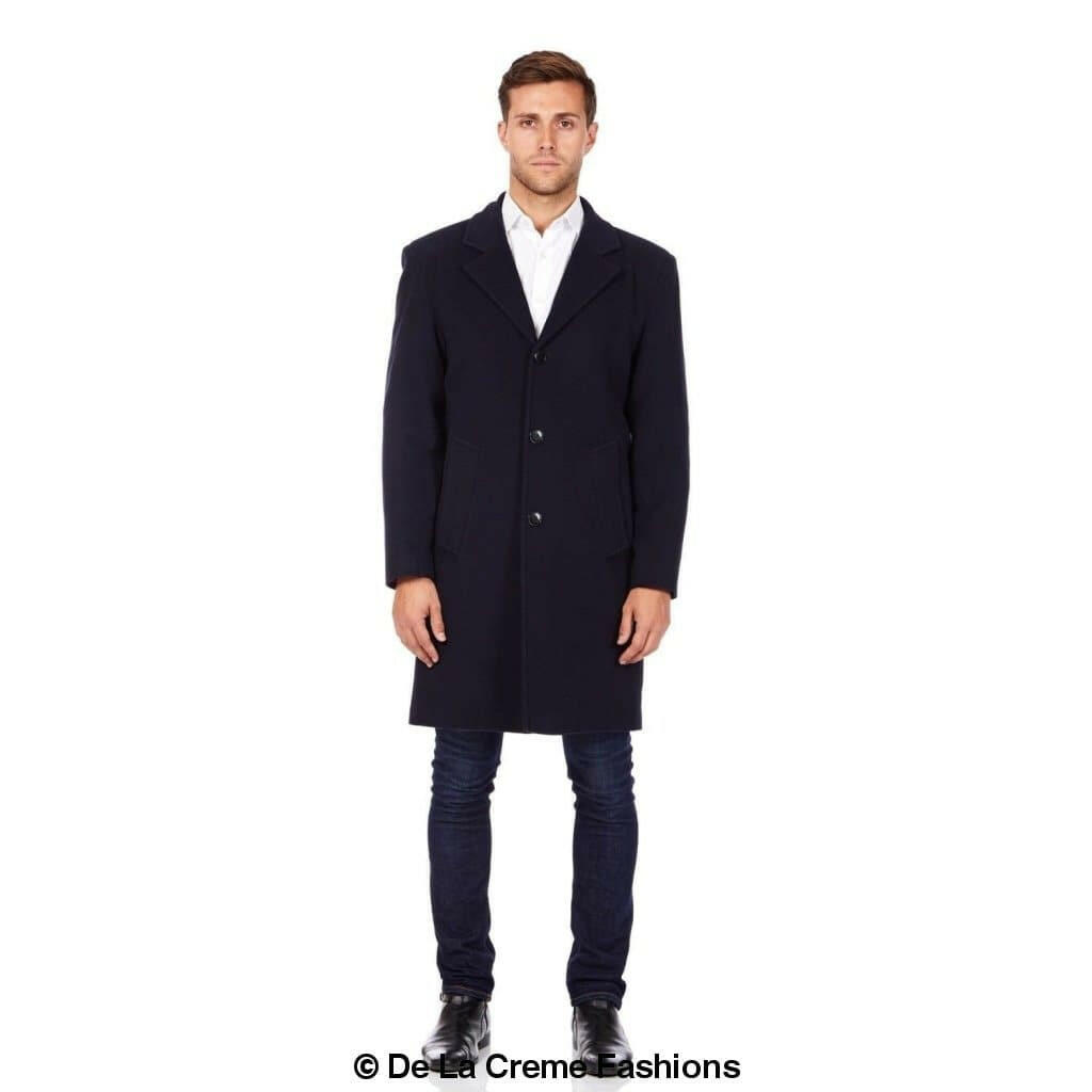 De La Creme MAN - Wool & Cashmere Blend Formal Security Overcoat.