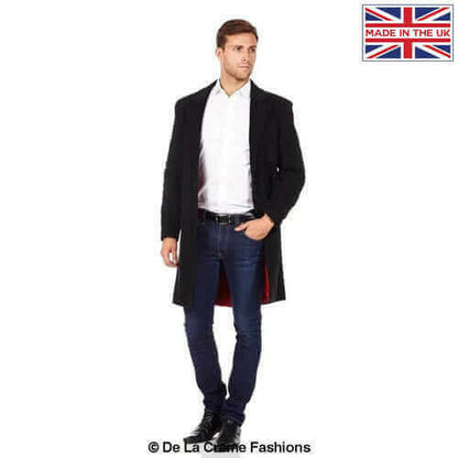 De La Creme MAN - Wool & Cashmere Blend Formal Security Overcoat.