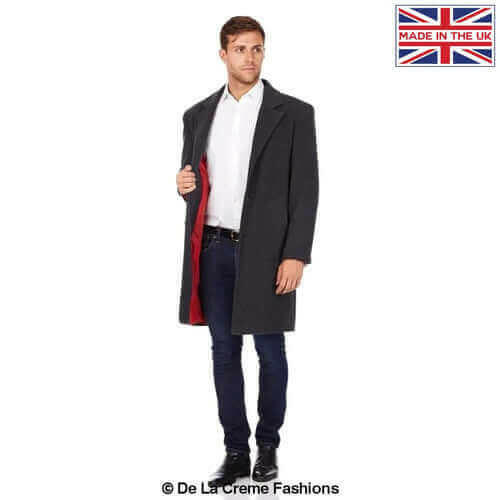 De La Creme MAN - Wool & Cashmere Blend Formal Security Overcoat.