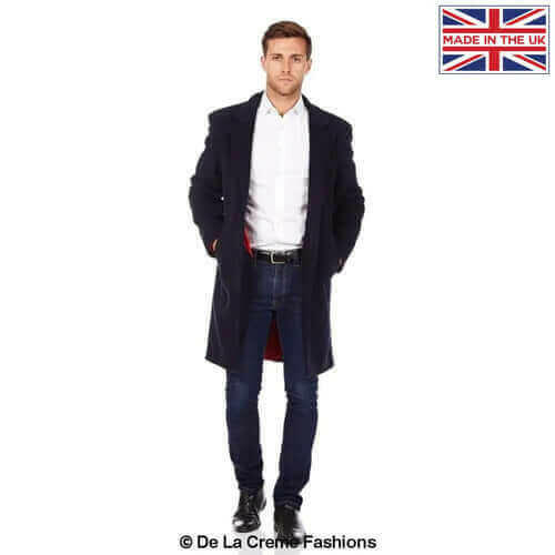 De La Creme MAN - Wool & Cashmere Blend Formal Security Overcoat.