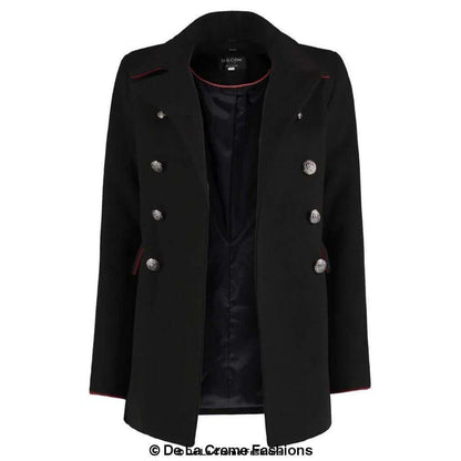 De La Creme Womens Military Style Pea Coat