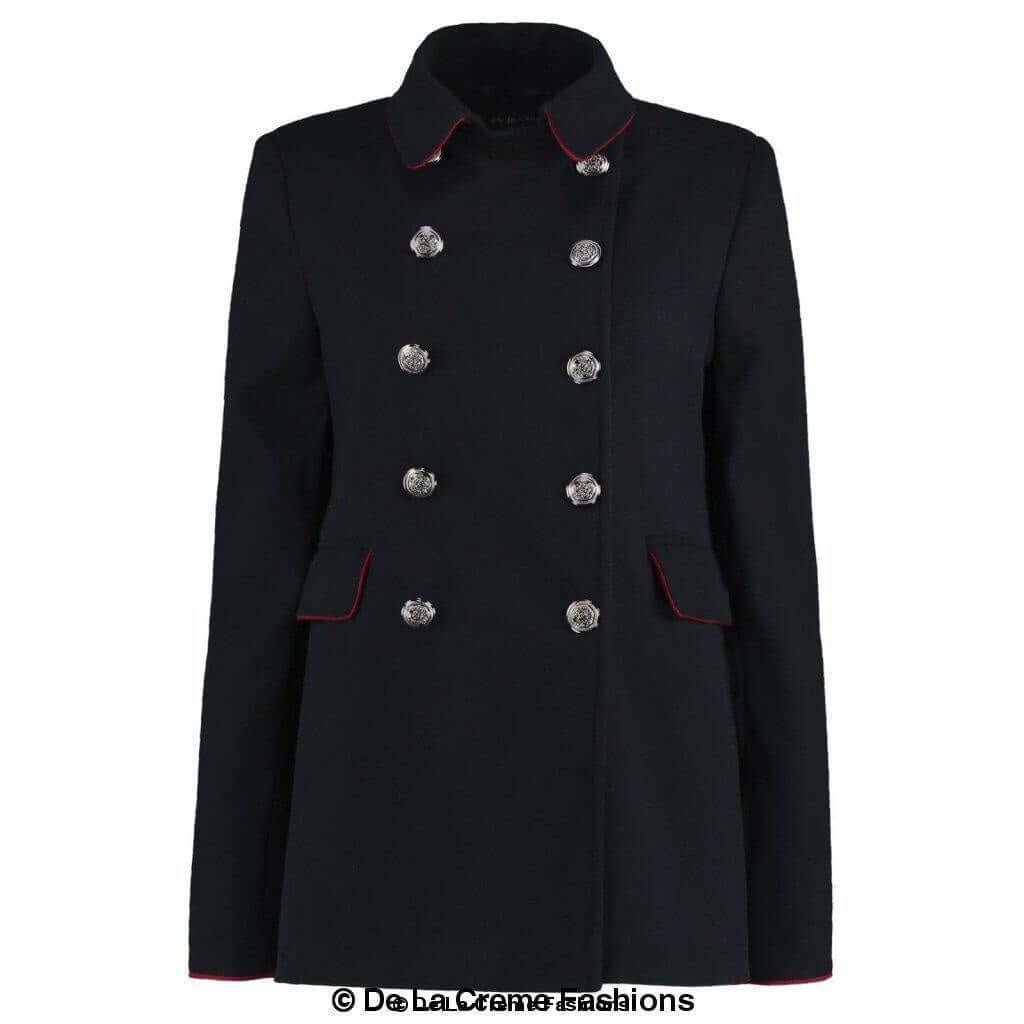 De La Creme Womens Military Style Pea Coat