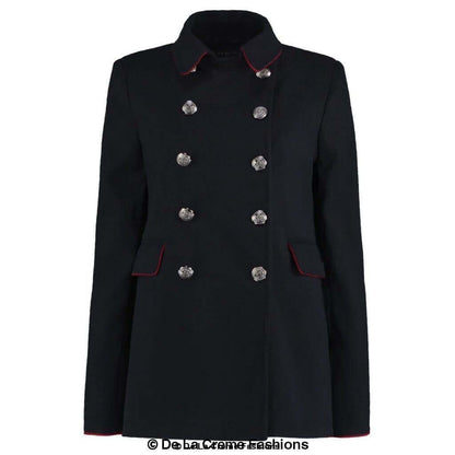 De La Creme Womens Military Style Pea Coat