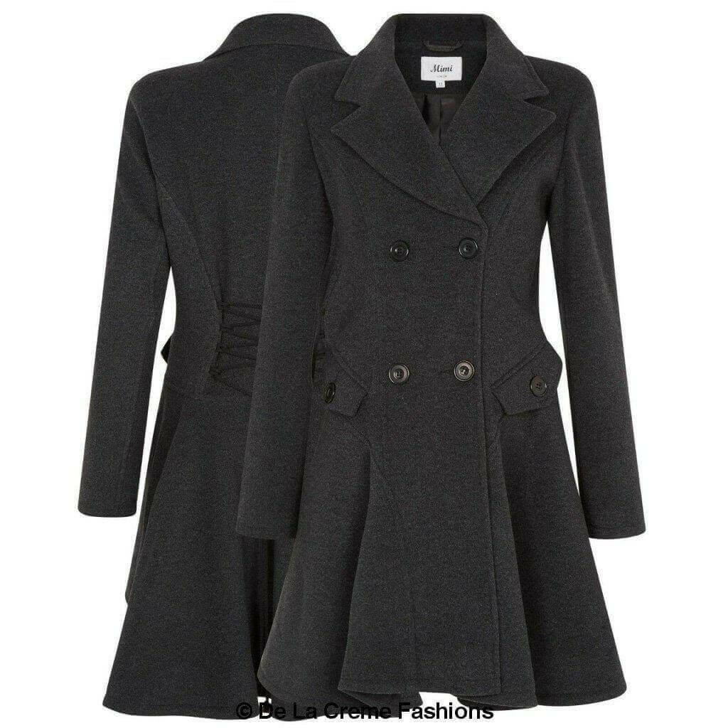 Wool Blend Double Breasted Skater Coat (1102).