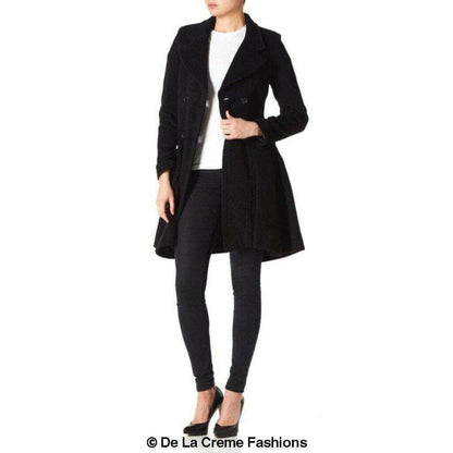 Wool Blend Double Breasted Skater Coat (1102).