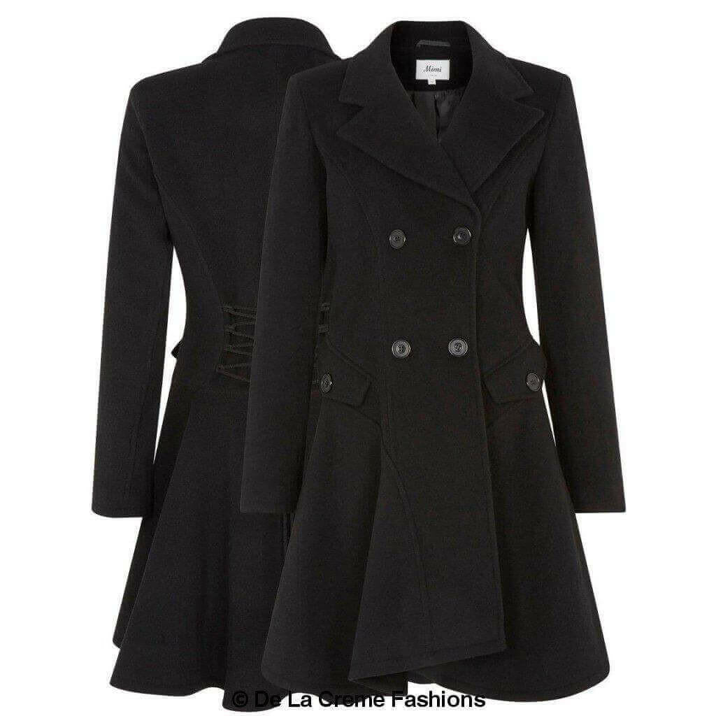 Wool Blend Double Breasted Skater Coat (1102).