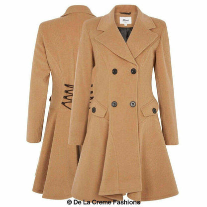 Wool Blend Double Breasted Skater Coat (1102).