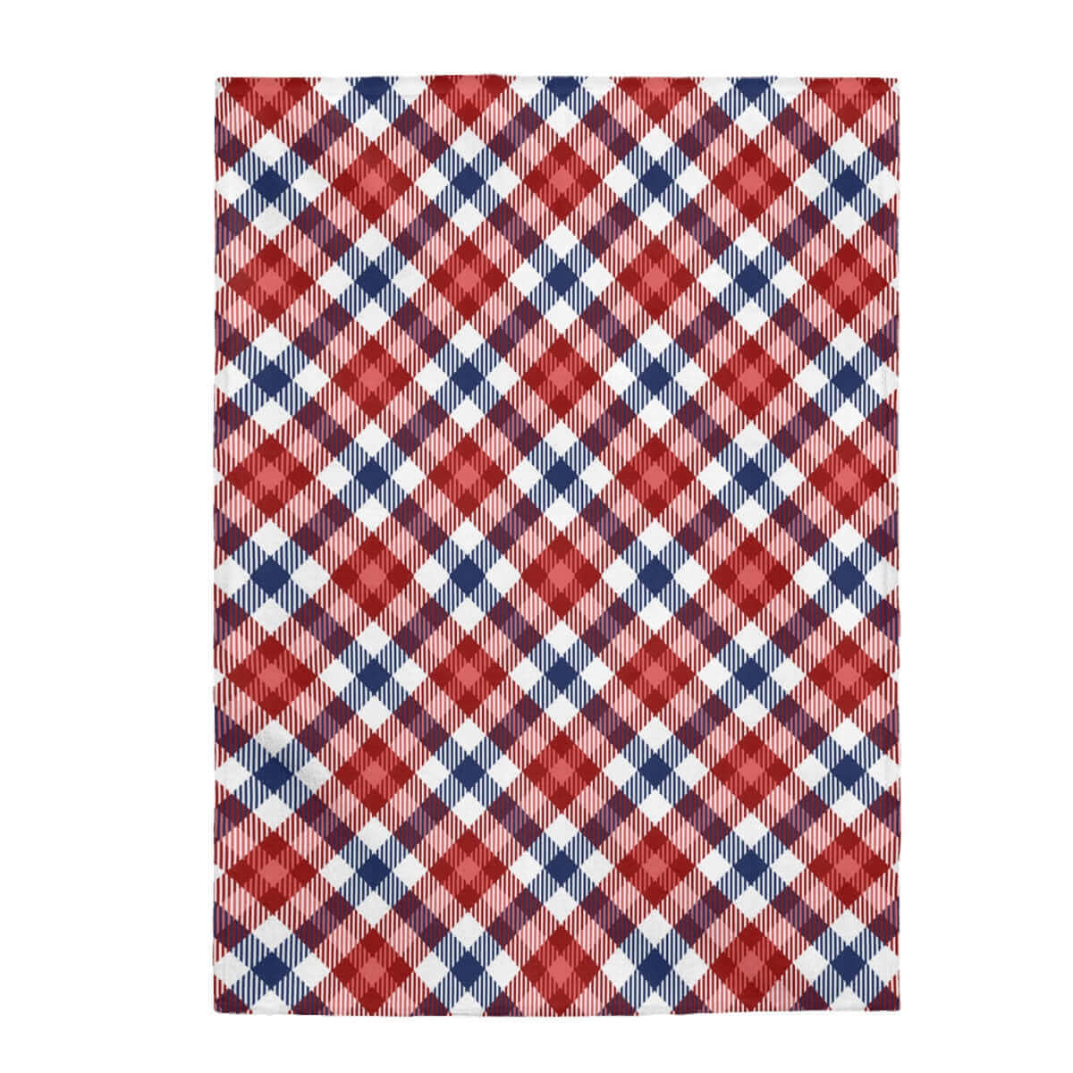 Red and Blue Plaid Plush Blanket Throw