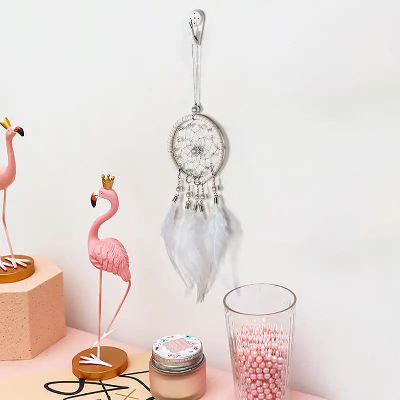 Car Dream Catcher Charm with Feather Tassel Pendant