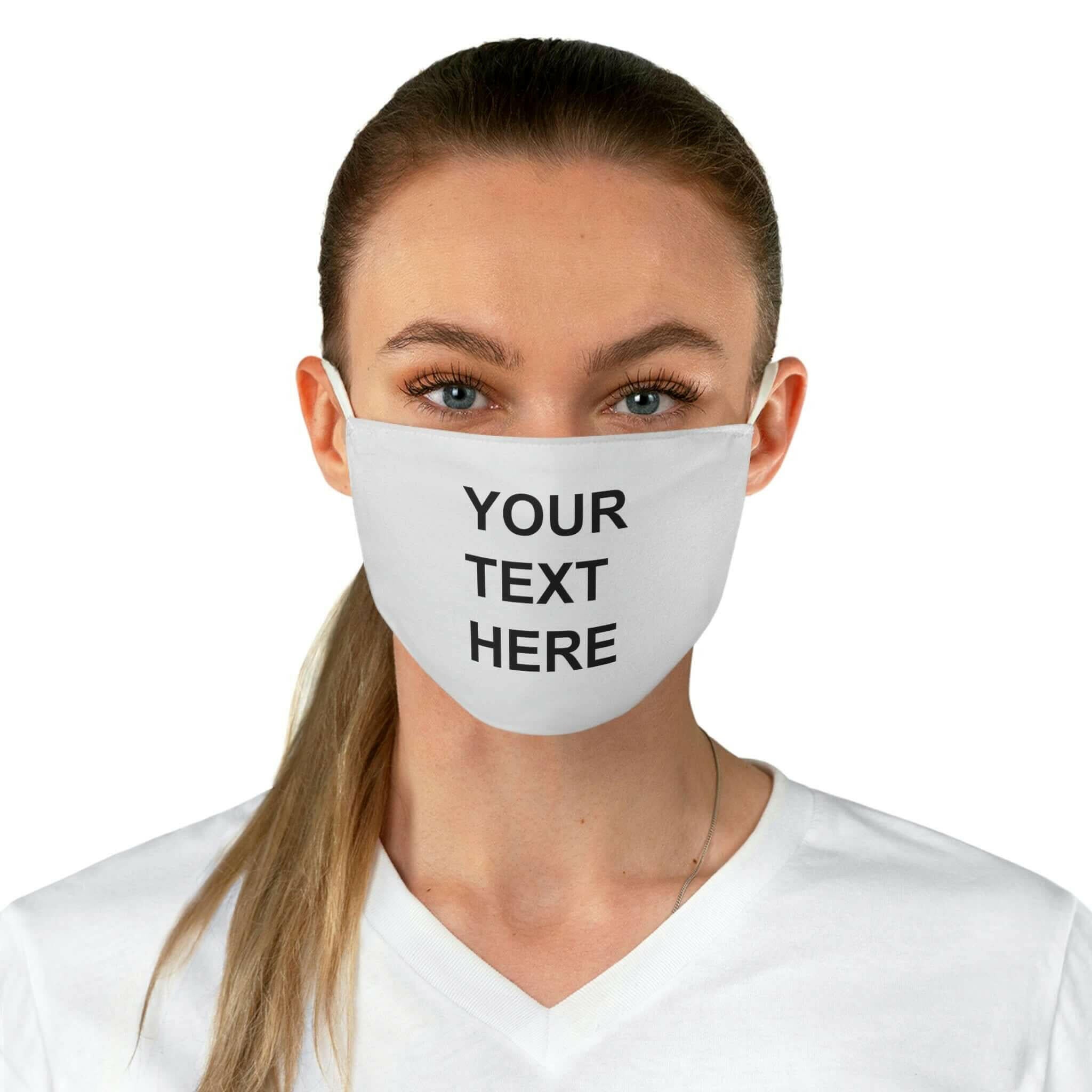 Personalized Face Mask, Custom Face Mask, With Your Own Text or.