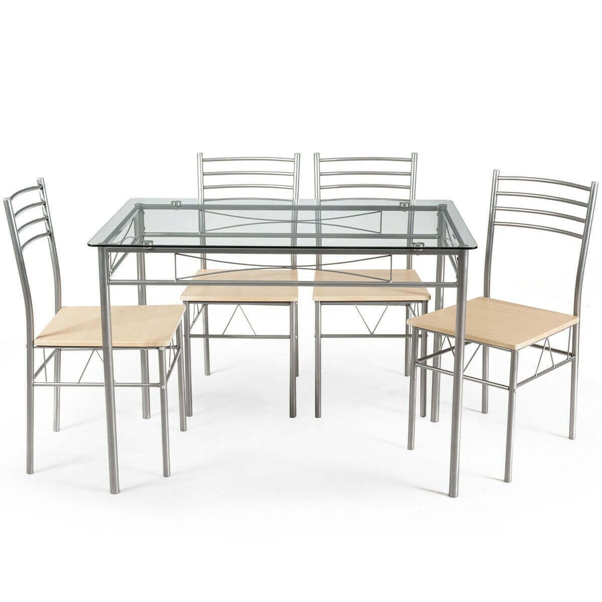 Dining Set Glass Table 5 Pieces