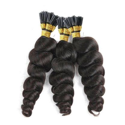 Loose Wave Human Hair i Tip Microlinks Bulk Braiding Human Hair Bundle.