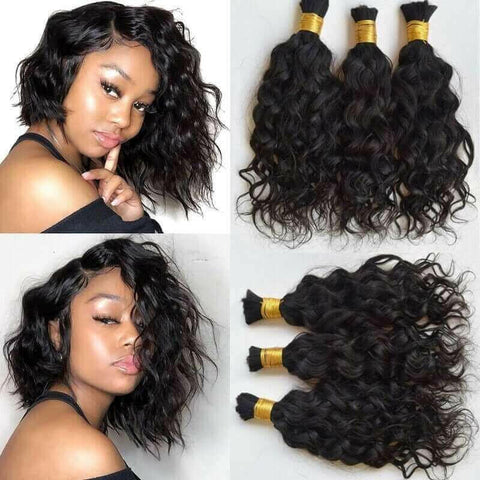 Water Wave Human Hair i Tip Microlinks Bulk Braiding Human Hair Bundle.