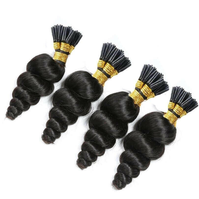 Loose Wave Human Hair i Tip Microlinks Bulk Braiding Human Hair Bundle.