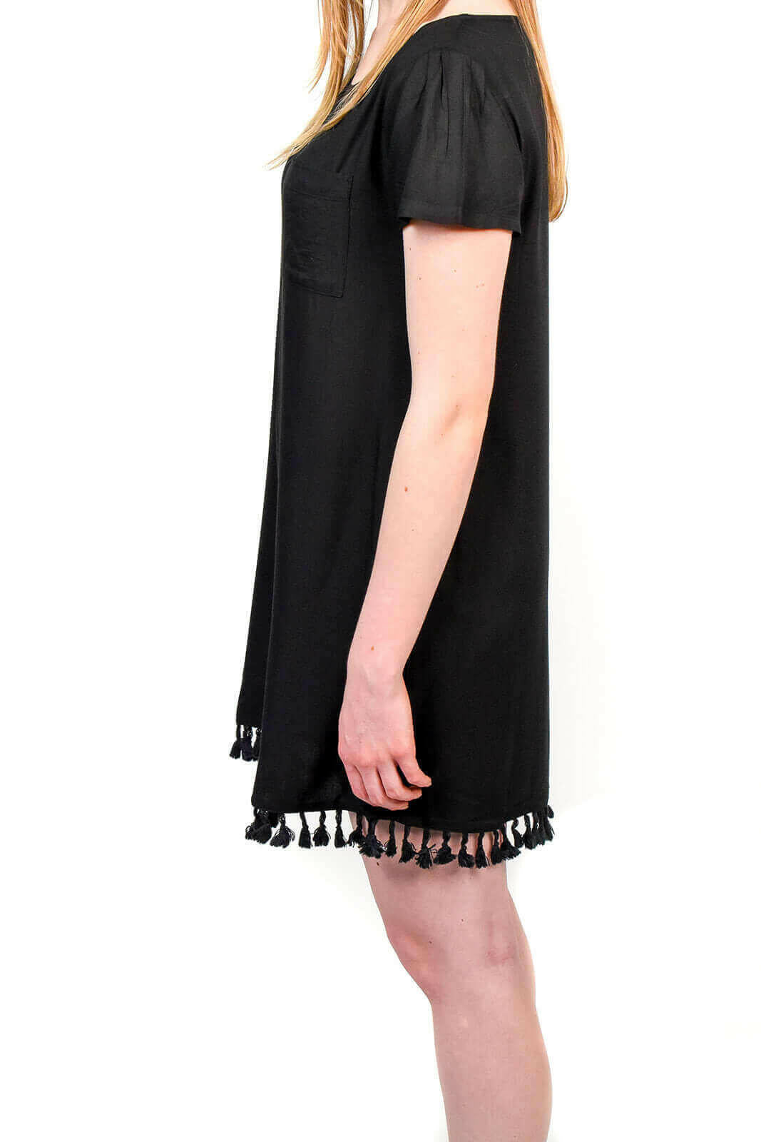 Pleated Sleeved Dress
