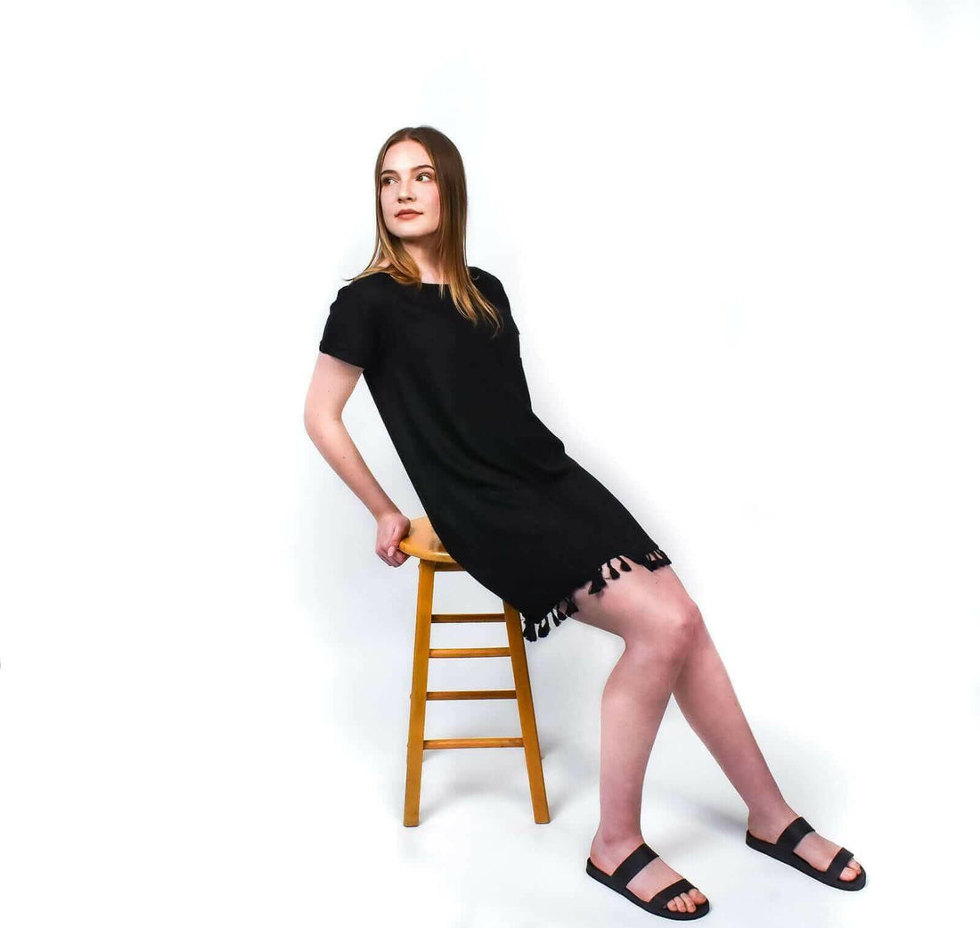 Pleated Sleeved Dress