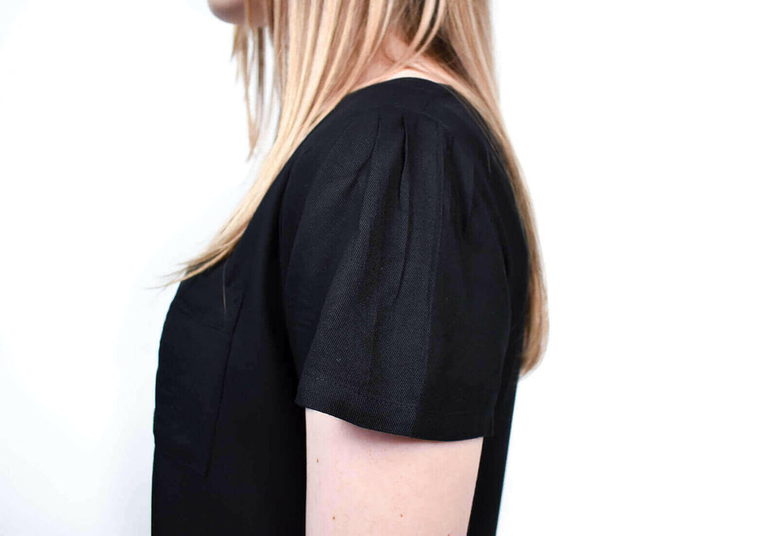 Pleated Sleeved Dress