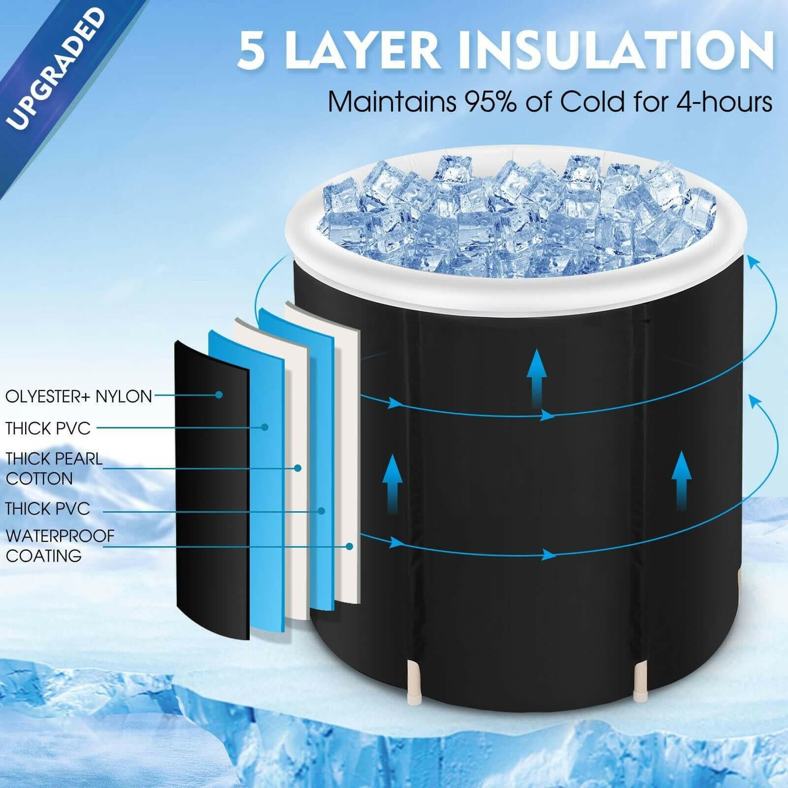 Foldable Ice Tub for Recovery - Outdoor &amp; Portable