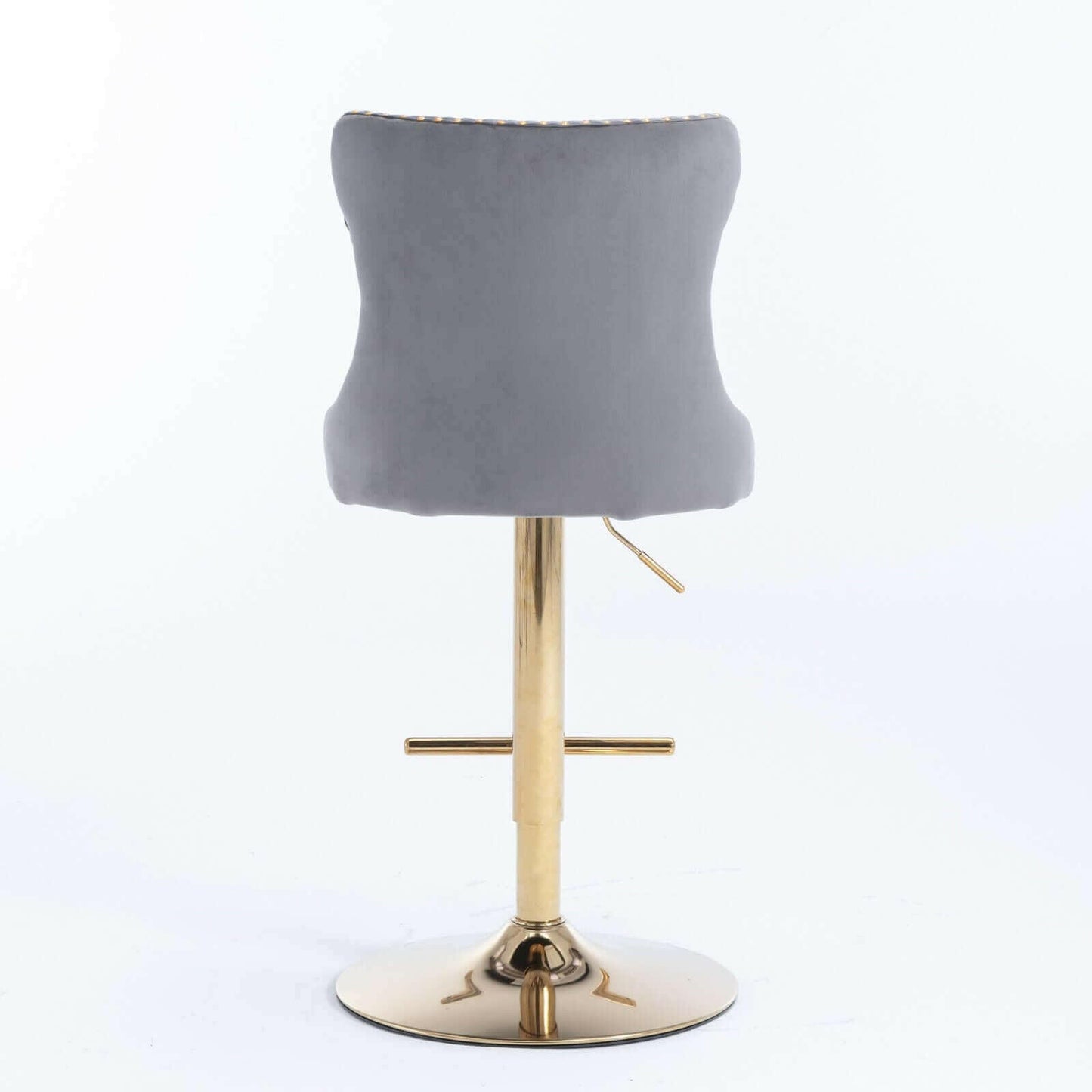 Set of 2 Modern Adjustable Velvet Swivel Bar Stools.