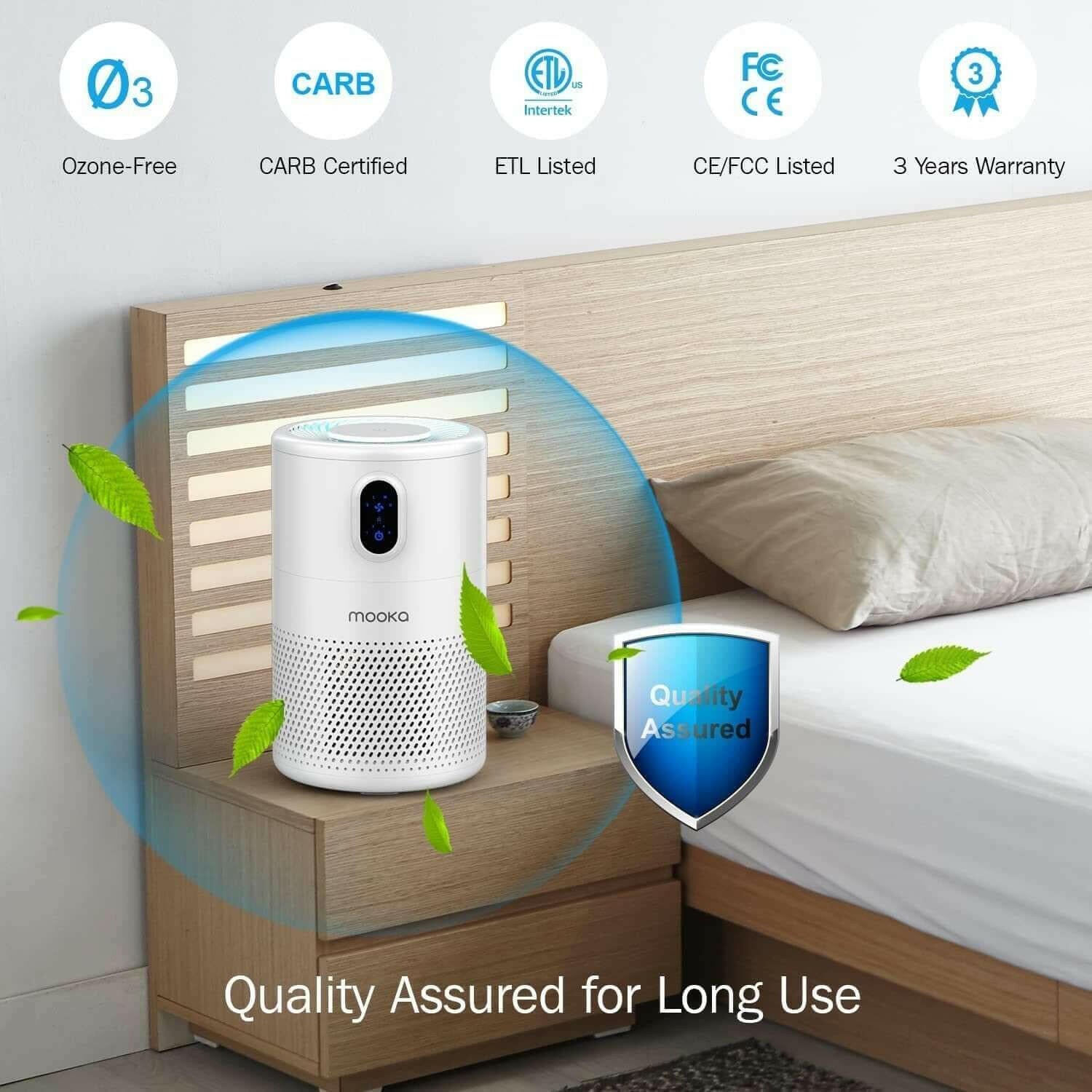 Air Purifier, H13 True HEPA Air Purifier for Home Large Room Up To